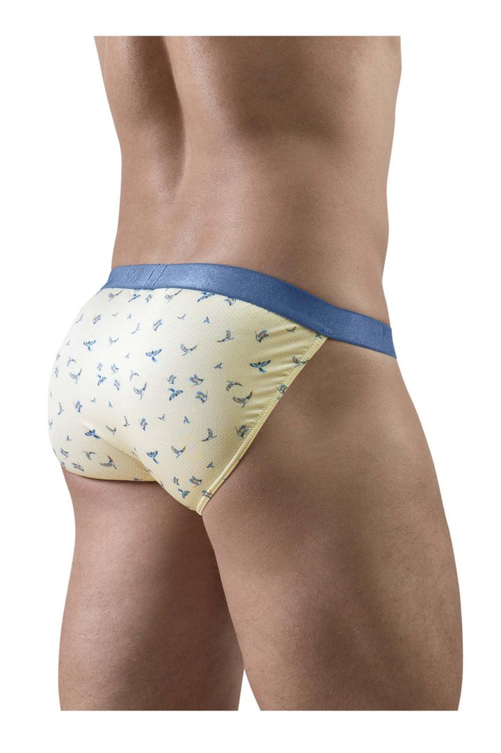 ErgoWear men's vanilla birds print SLK SE bikini briefs – low-rise flattering underwear