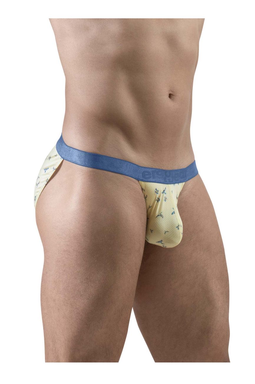 ErgoWear SLK SE Men's Bikini Brief in Vanilla Birds – men's briefs