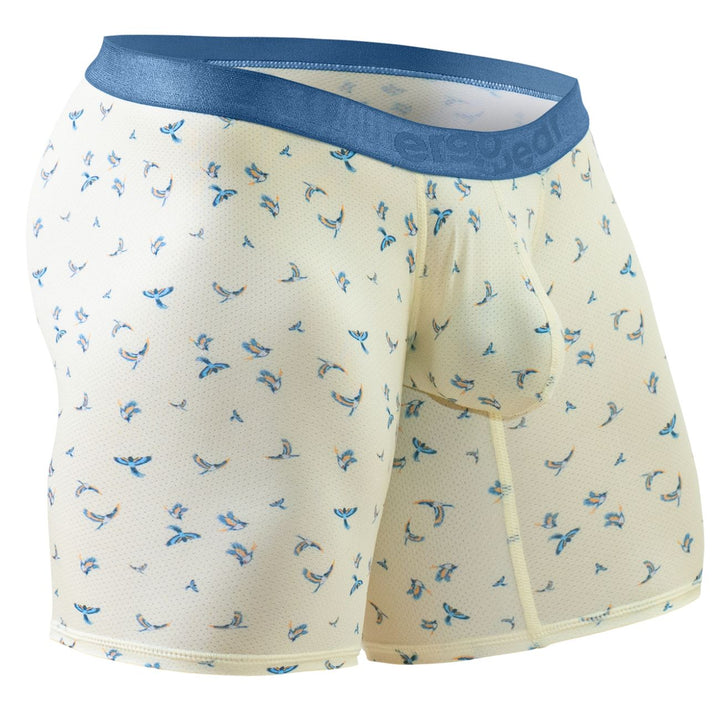 ErgoWear Men's Underwear EW1771 SLK SE Boxer Briefs Color Vanilla-Birds