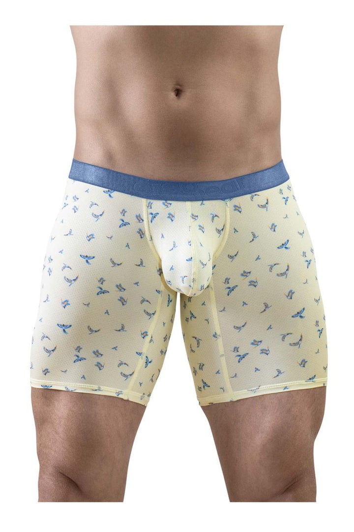 ErgoWear Men's Underwear EW1771 SLK SE Boxer Briefs Color Vanilla-Birds