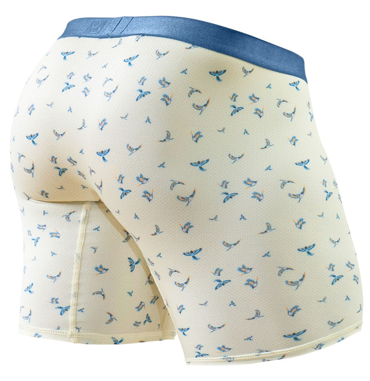 ErgoWear Men's Underwear EW1771 SLK SE Boxer Briefs Color Vanilla-Birds
