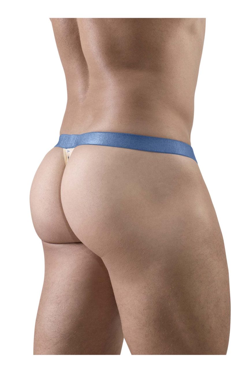 ErgoWear men's peach birds print SLK SE G-string thong – minimal open-back underwear