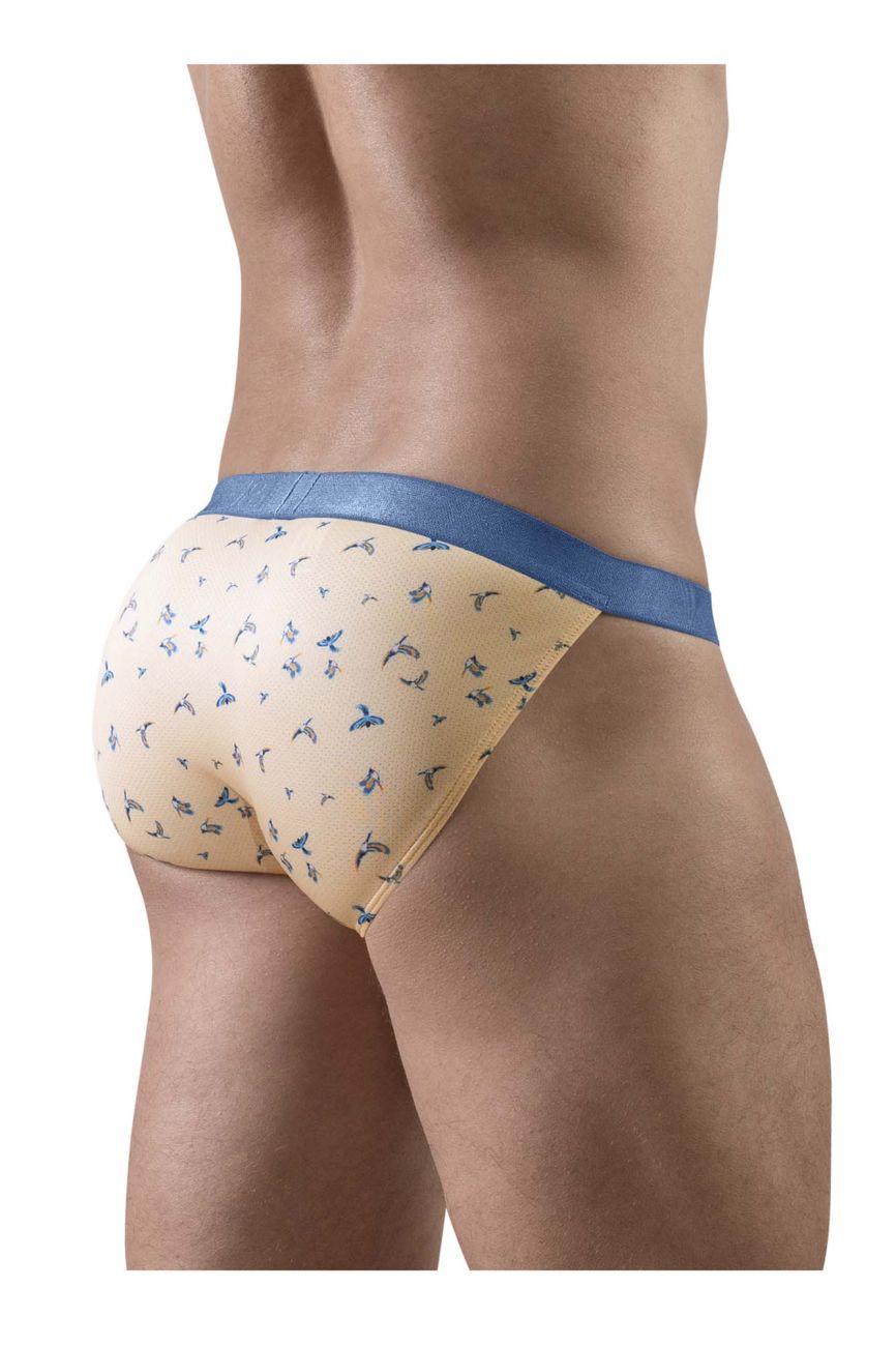 ErgoWear SLK SE Men's Bikini Brief in Peach Birds – men's briefs