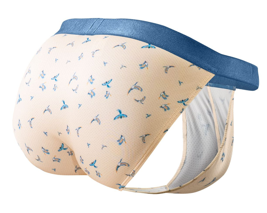 ErgoWear SLK SE Men's Bikini Brief in Peach Birds – men's briefs