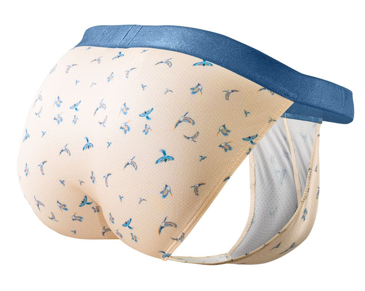 ErgoWear SLK SE Men's Bikini Brief in Peach Birds – men's briefs
