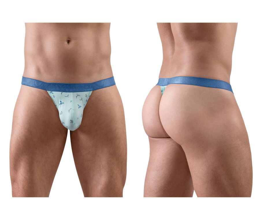ErgoWear EW1776 SLK SE G-String in frost birds print – men's printed G-string underwear
