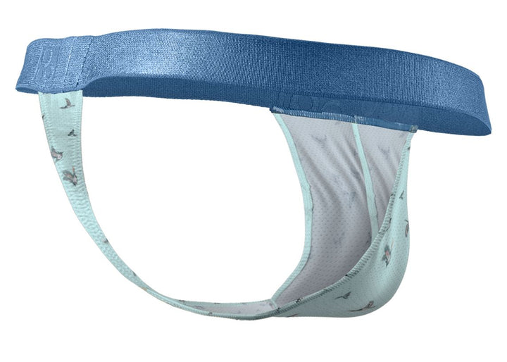 ErgoWear EW1776 SLK SE G-String in frost birds print – men's printed G-string underwear