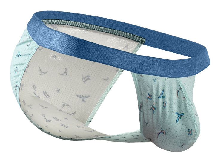 ErgoWear men's frost birds print SLK SE bikini briefs – low-rise stretch underwear