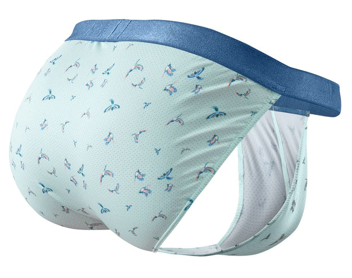 ErgoWear men's frost birds print SLK SE bikini briefs – low-rise stretch underwear