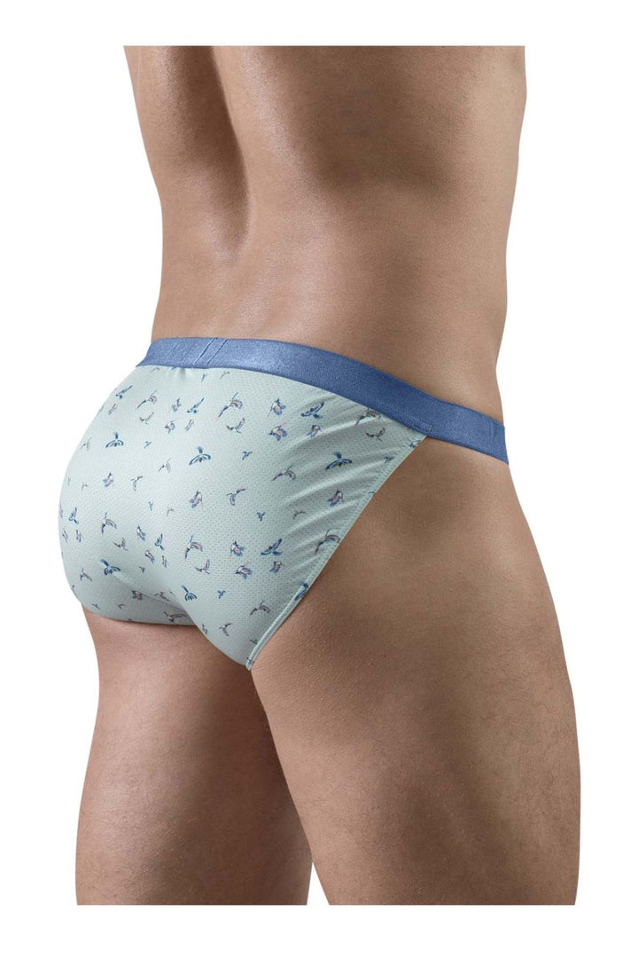 ErgoWear men's frost birds print SLK SE bikini briefs – low-rise stretch underwear