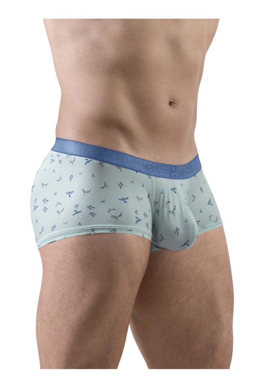 ErgoWear men's frost birds print SLK SE trunks – low-rise stretch underwear