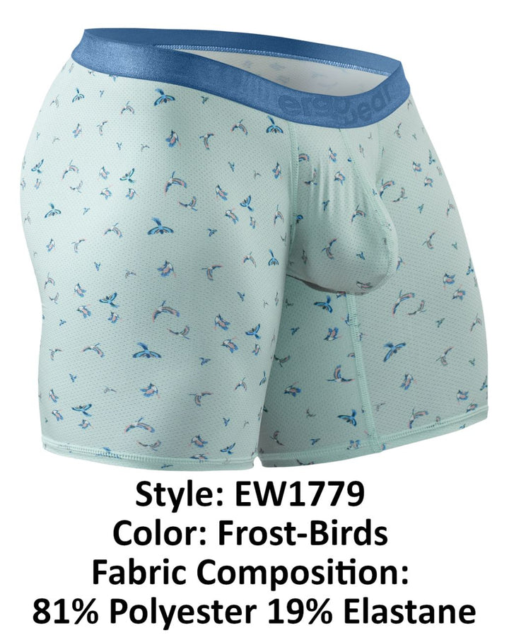 ErgoWear SLK SE Men's Boxer Brief in Frost Birds – men's boxer briefs