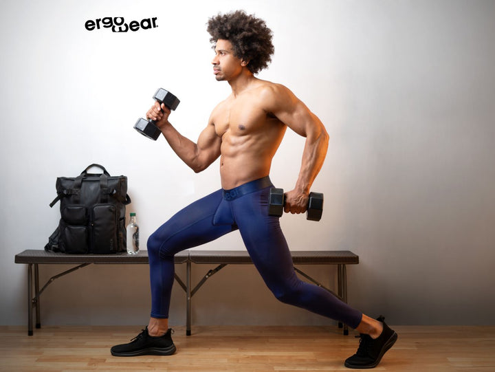 ErgoWear MAX BOLD Men's Compression Legging in Dark Blue – men's athletic pants