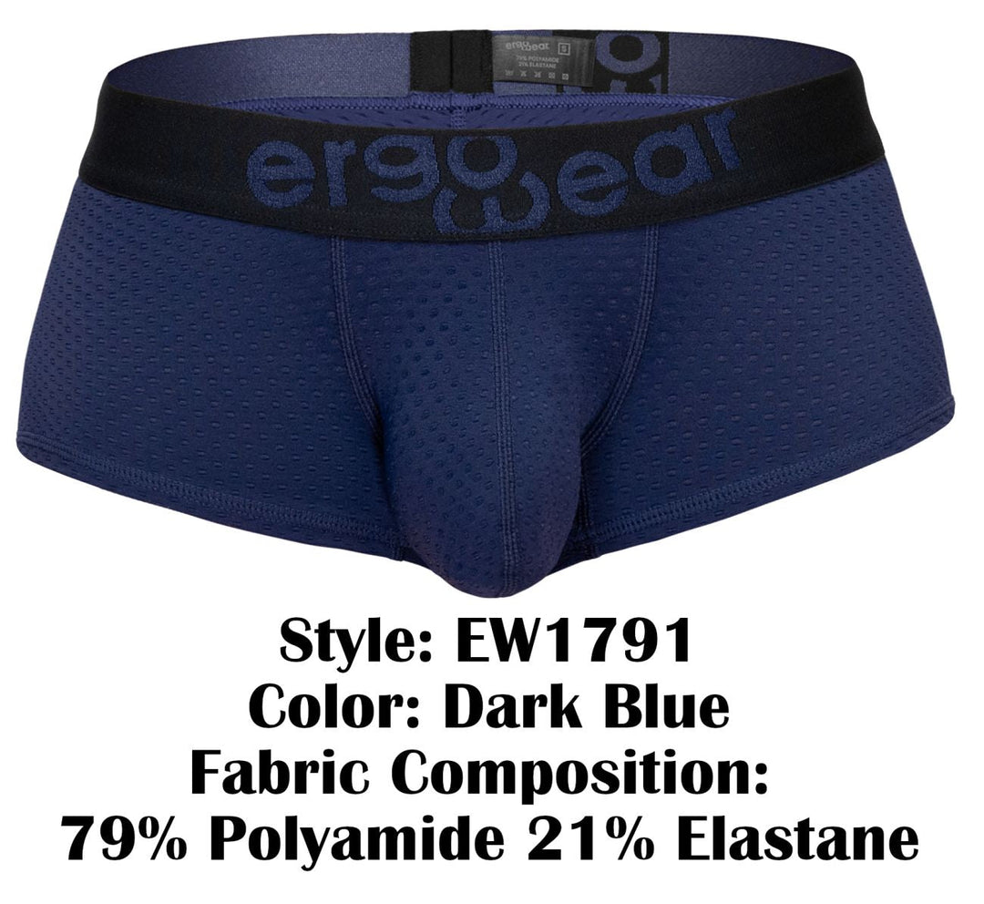 ErgoWear MAX FLOW Men's Trunk Underwear in Dark Blue – men's trunks
