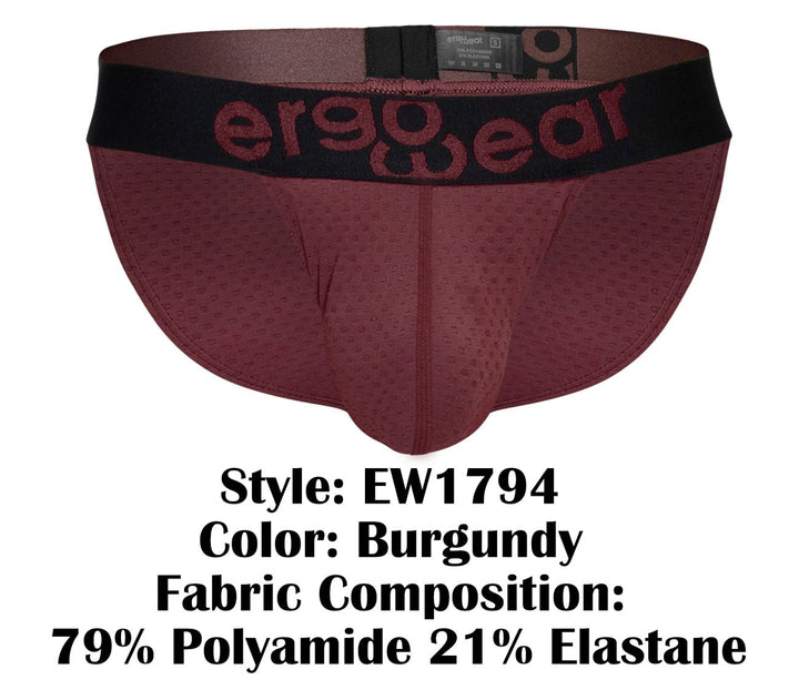 ErgoWear MAX FLOW Men's Bikini Brief in Burgundy – men's briefs