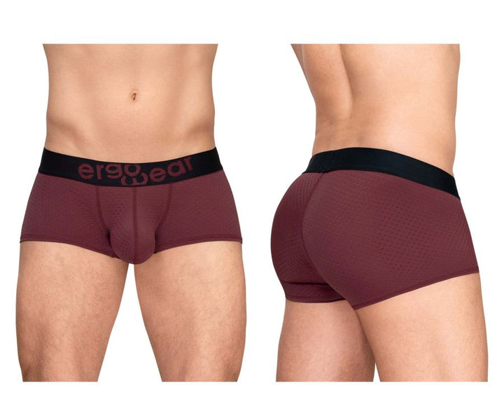 ErgoWear MAX FLOW Men's Trunk Underwear in Burgundy – men's trunks