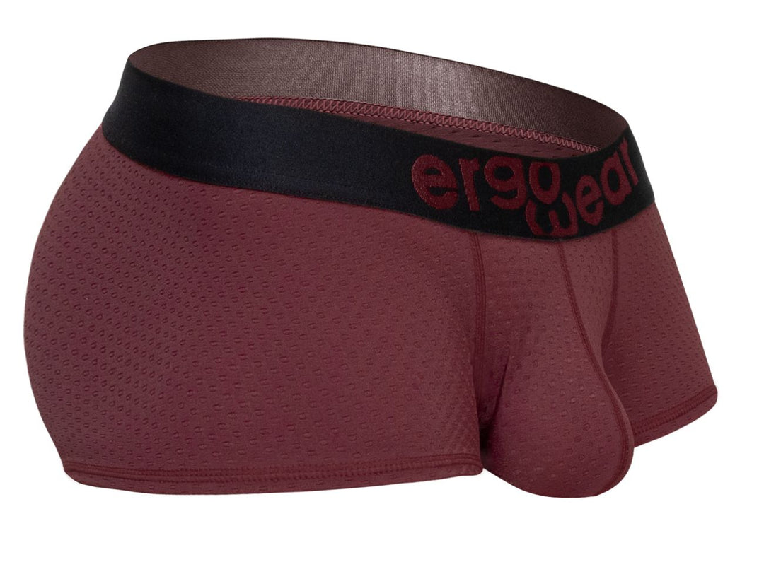 ErgoWear MAX FLOW Men's Trunk Underwear in Burgundy – men's trunks
