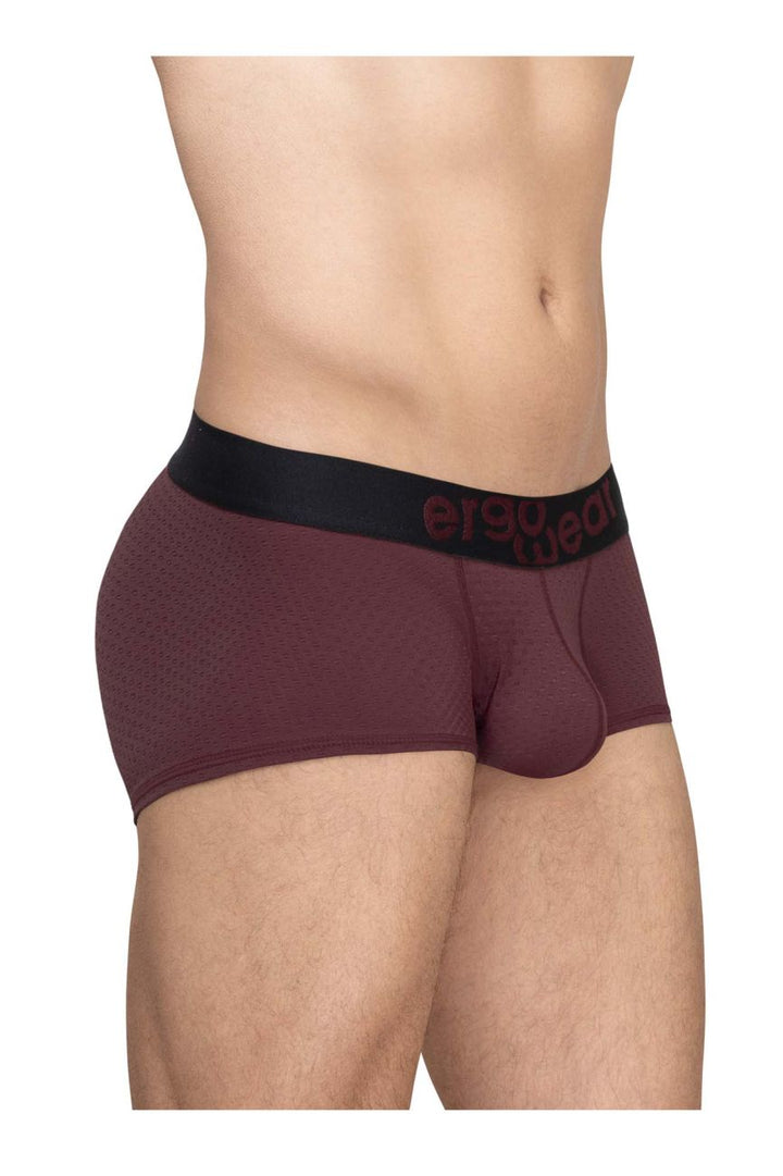 ErgoWear MAX FLOW Men's Trunk Underwear in Burgundy – men's trunks
