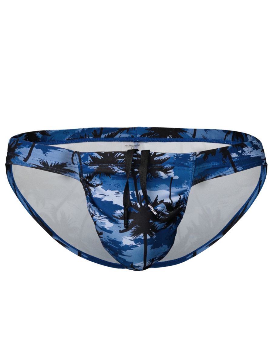 ErgoWear FEEL SW Men's Swim Brief in Dark Blue Palms – men's swimwear