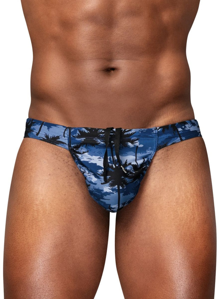 ErgoWear FEEL SW Men's Swim Brief in Dark Blue Palms – men's swimwear