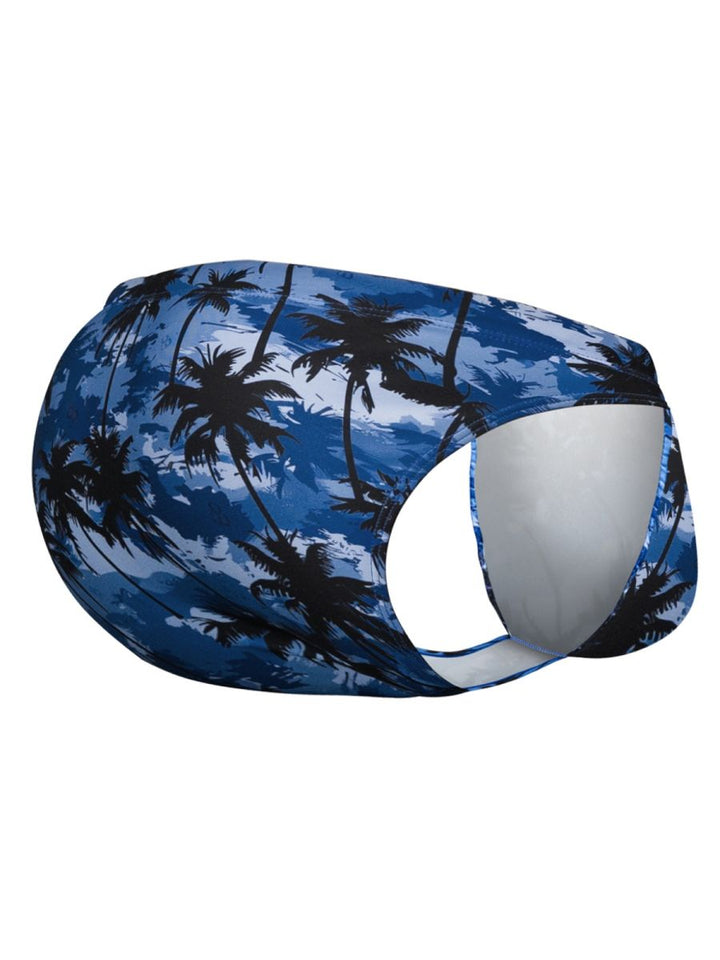 ErgoWear FEEL SW Men's Swim Brief in Dark Blue Palms – men's swimwear