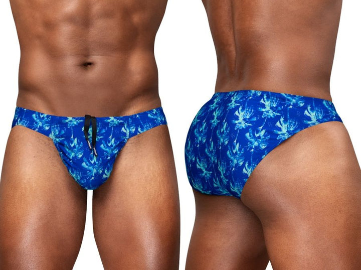 ErgoWear FEEL SW Men's Swim Brief in Royal Blue Palms – men's swimwear