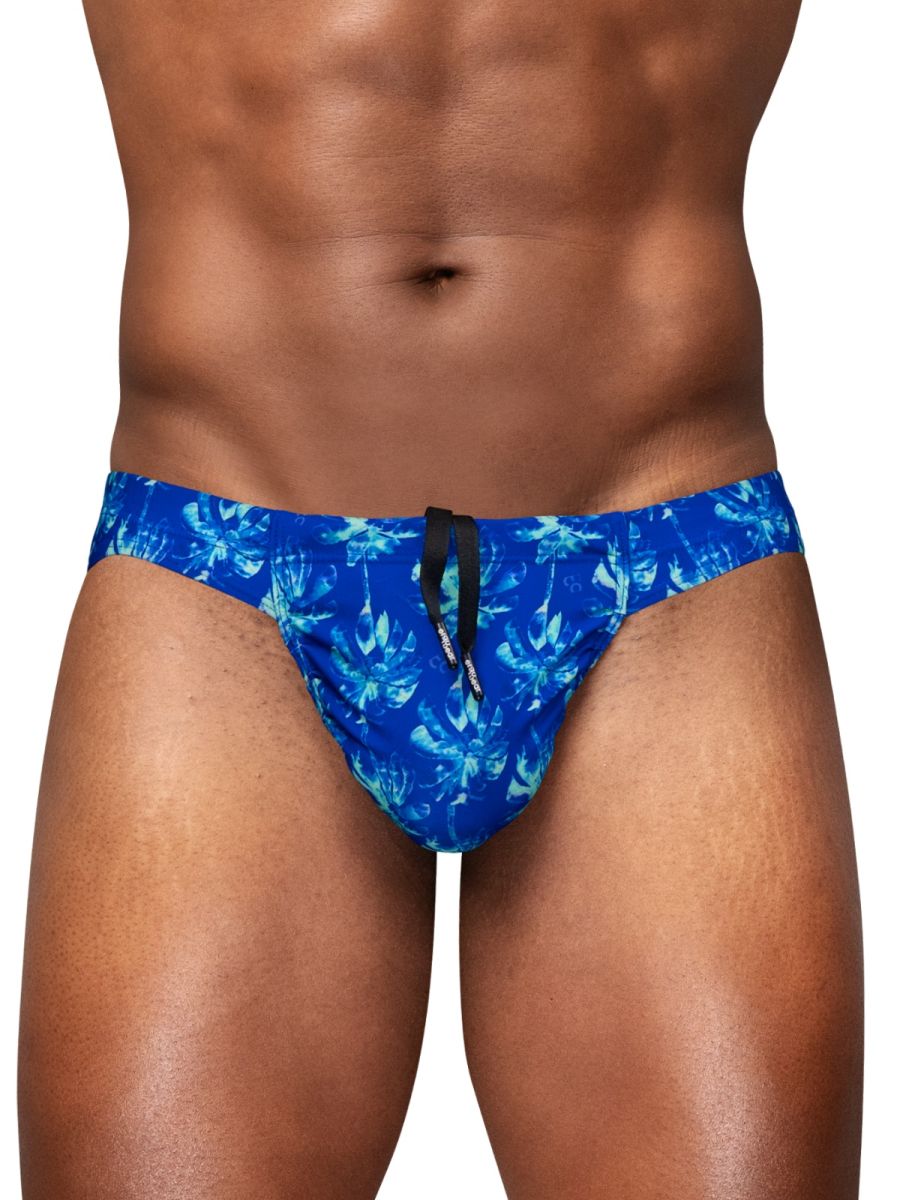 ErgoWear FEEL SW Men's Swim Brief in Royal Blue Palms – men's swimwear