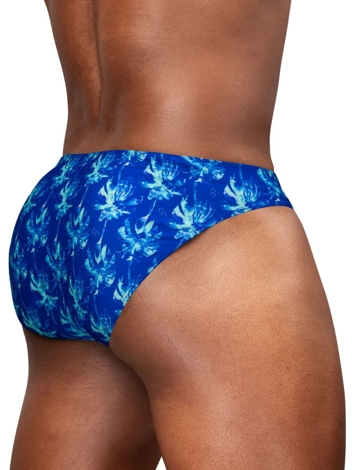 ErgoWear FEEL SW Men's Swim Brief in Royal Blue Palms – men's swimwear
