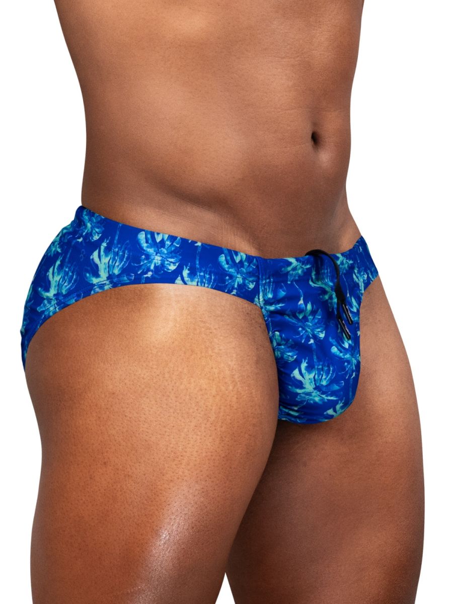 ErgoWear FEEL SW Men's Swim Brief in Royal Blue Palms – men's swimwear