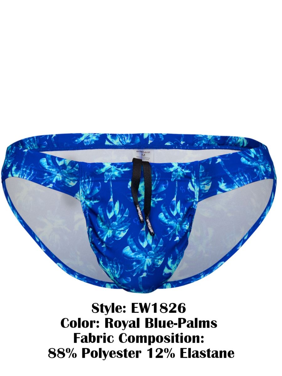 ErgoWear FEEL SW Men's Swim Brief in Royal Blue Palms – men's swimwear