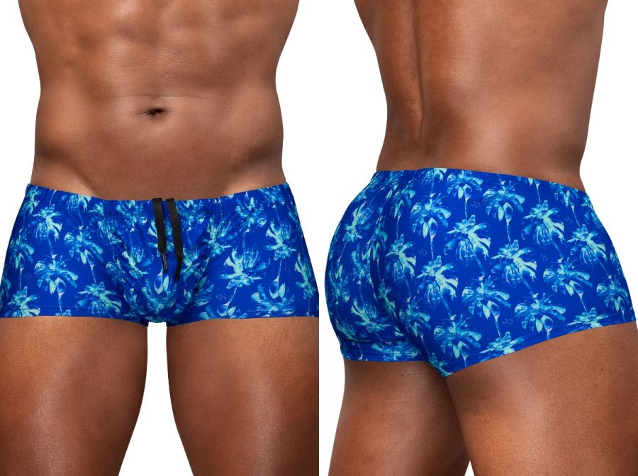 ErgoWear FEEL SW Men's Swim Brief in Royal Blue Palms – men's swimwear