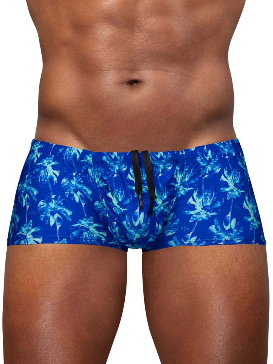 ErgoWear FEEL SW Men's Swim Brief in Royal Blue Palms – men's swimwear