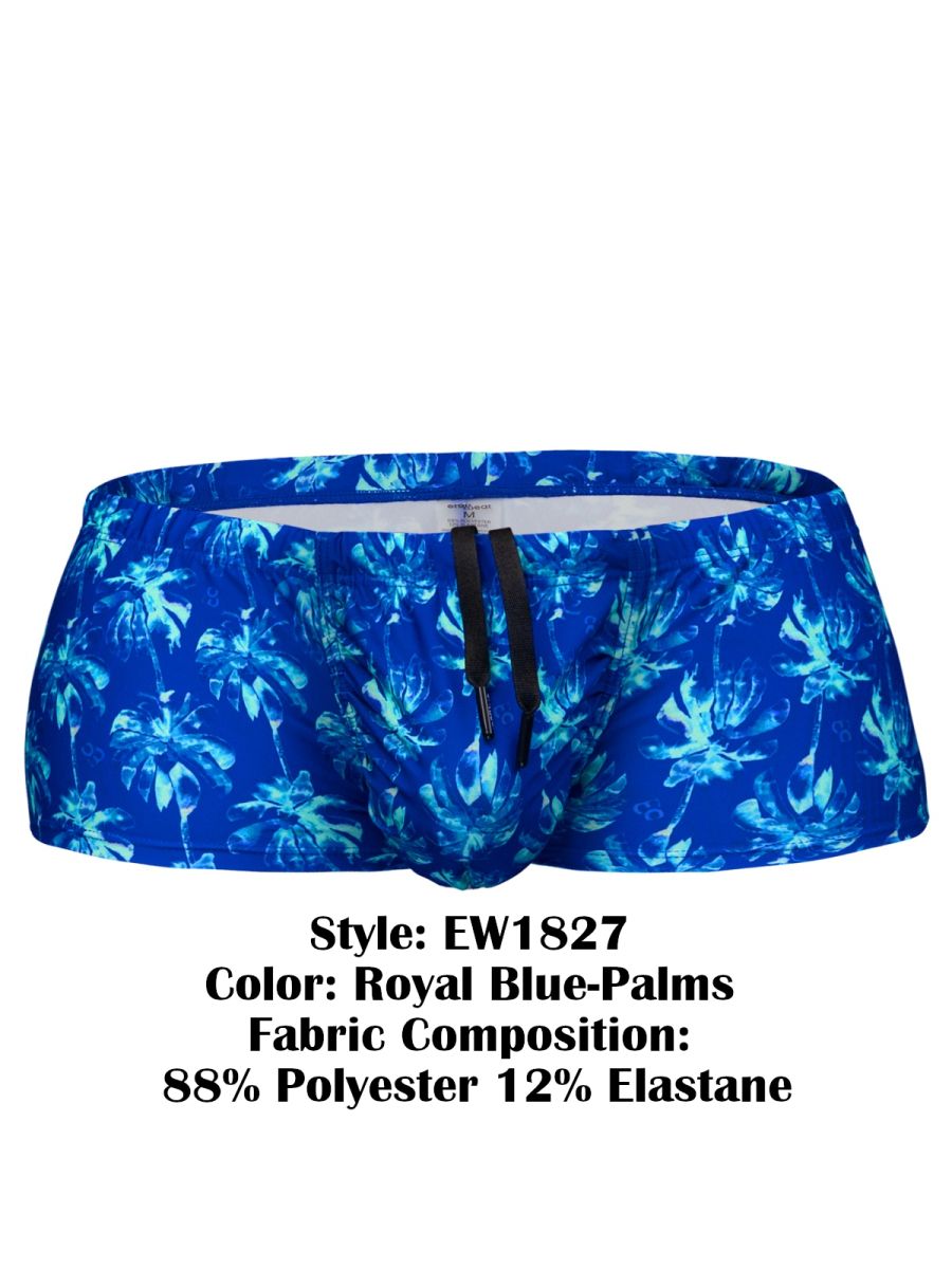 ErgoWear FEEL SW Men's Swim Brief in Royal Blue Palms – men's swimwear
