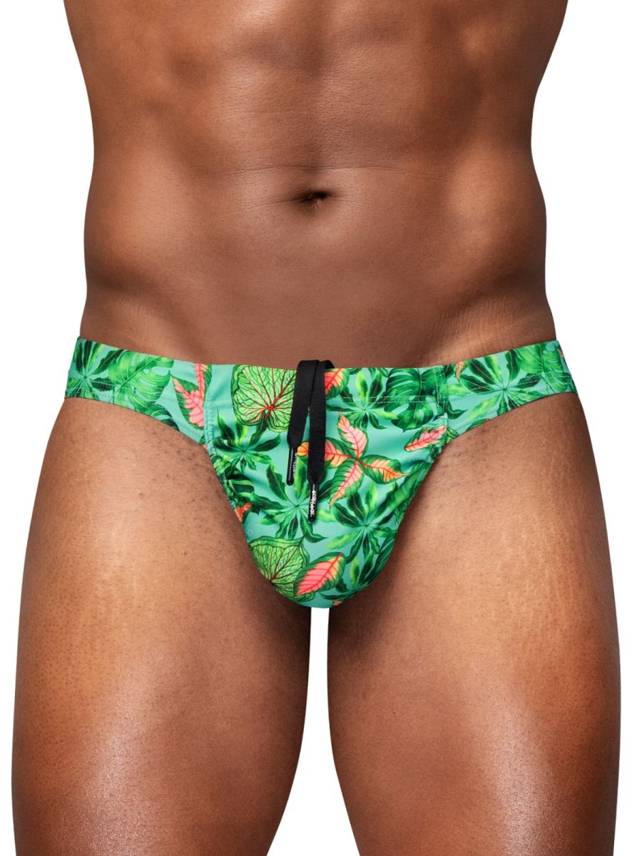ErgoWear FEEL SW Men's Swim Brief in Aqua Leaves – men's swimwear