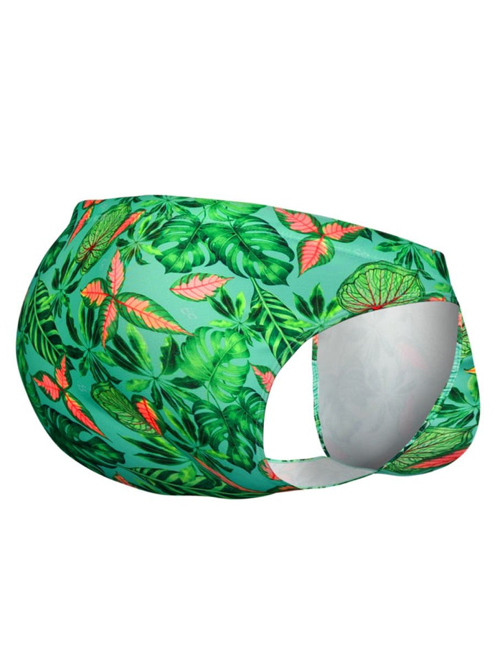 ErgoWear FEEL SW Men's Swim Brief in Aqua Leaves – men's swimwear