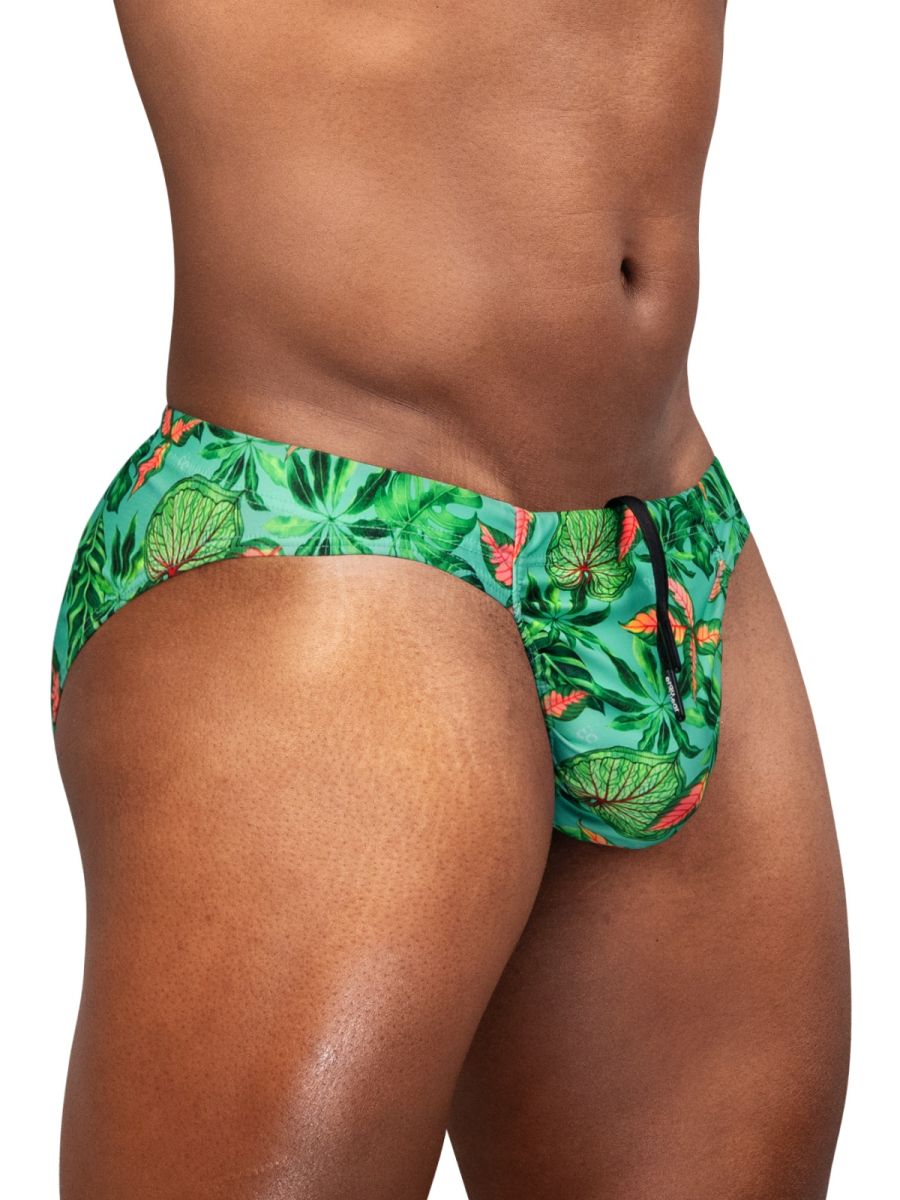 ErgoWear FEEL SW Men's Swim Brief in Aqua Leaves – men's swimwear