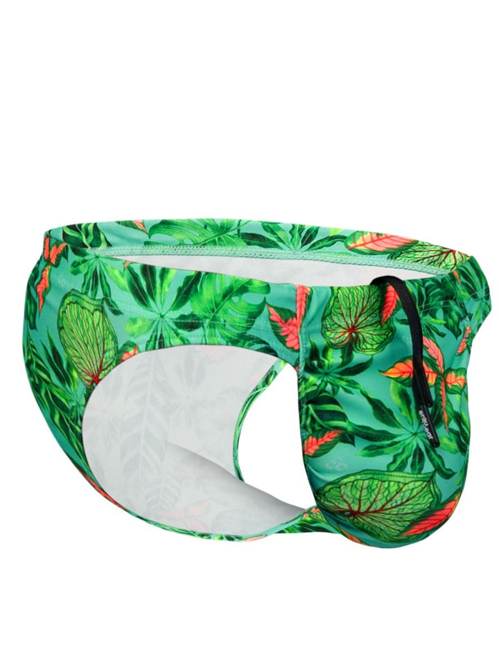 ErgoWear FEEL SW Men's Swim Brief in Aqua Leaves – men's swimwear