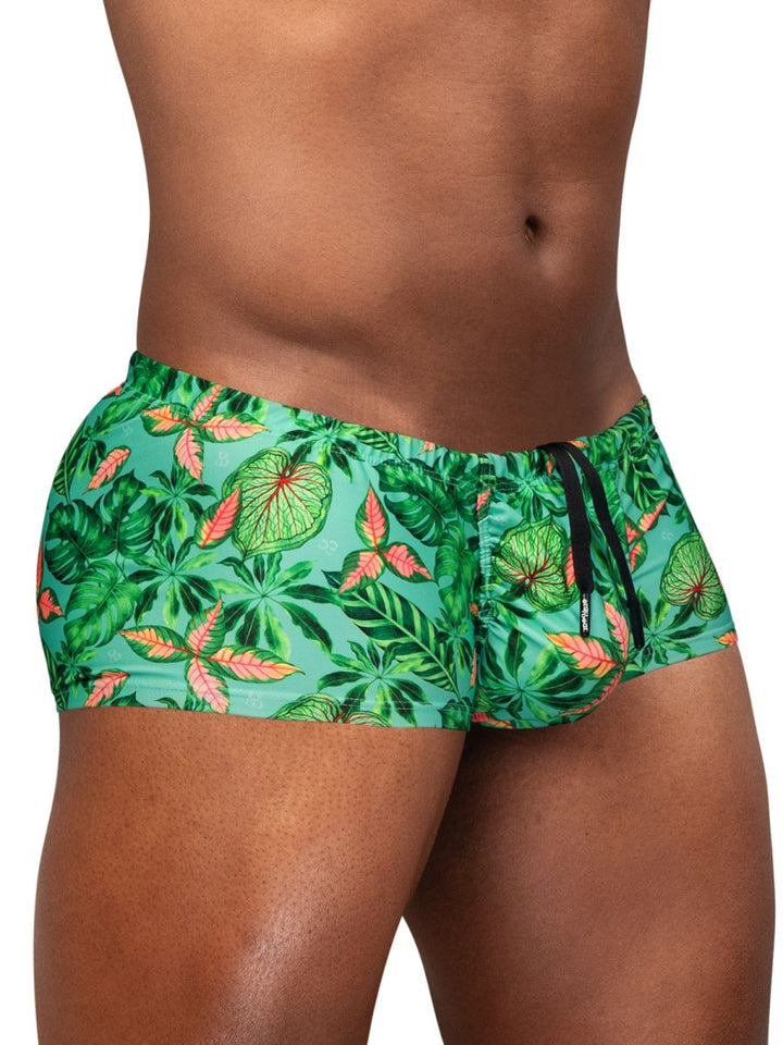 ErgoWear FEEL SW Men's Swim Brief in Aqua Leaves – men's swimwear