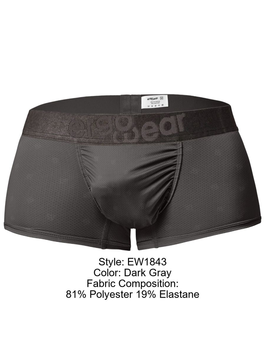 ErgoWear FEEL SE Sleek Breathable Trunks Men's Trunk Underwear in Dark Gray – men's trunks