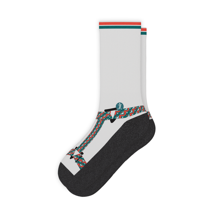 Shinesty The Faux Pas velcro sandal Heel Hammock crew socks – men's sandal print novelty crew socks