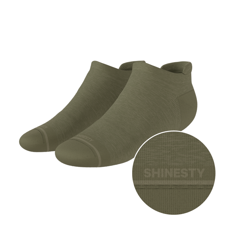 The Fields Of Green | Oil Green Heel Hammock™ Ankle Socks