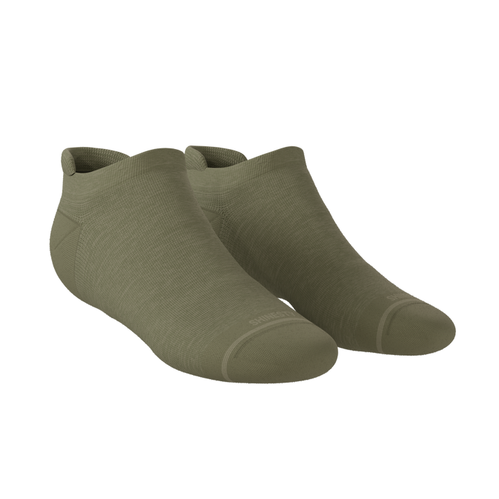 The Fields Of Green | Oil Green Heel Hammock™ Ankle Socks