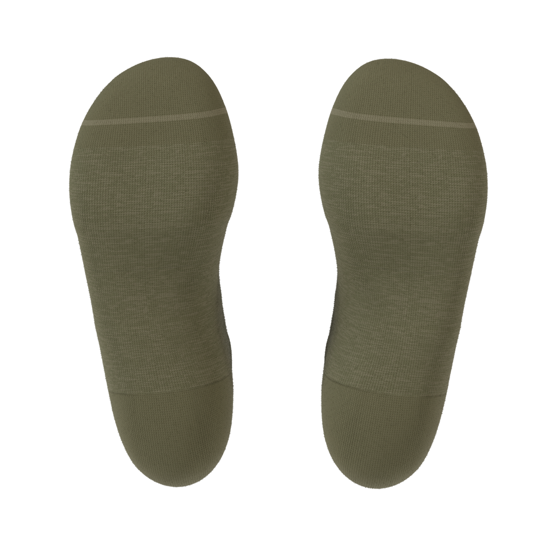 The Fields Of Green | Oil Green Heel Hammock™ Ankle Socks