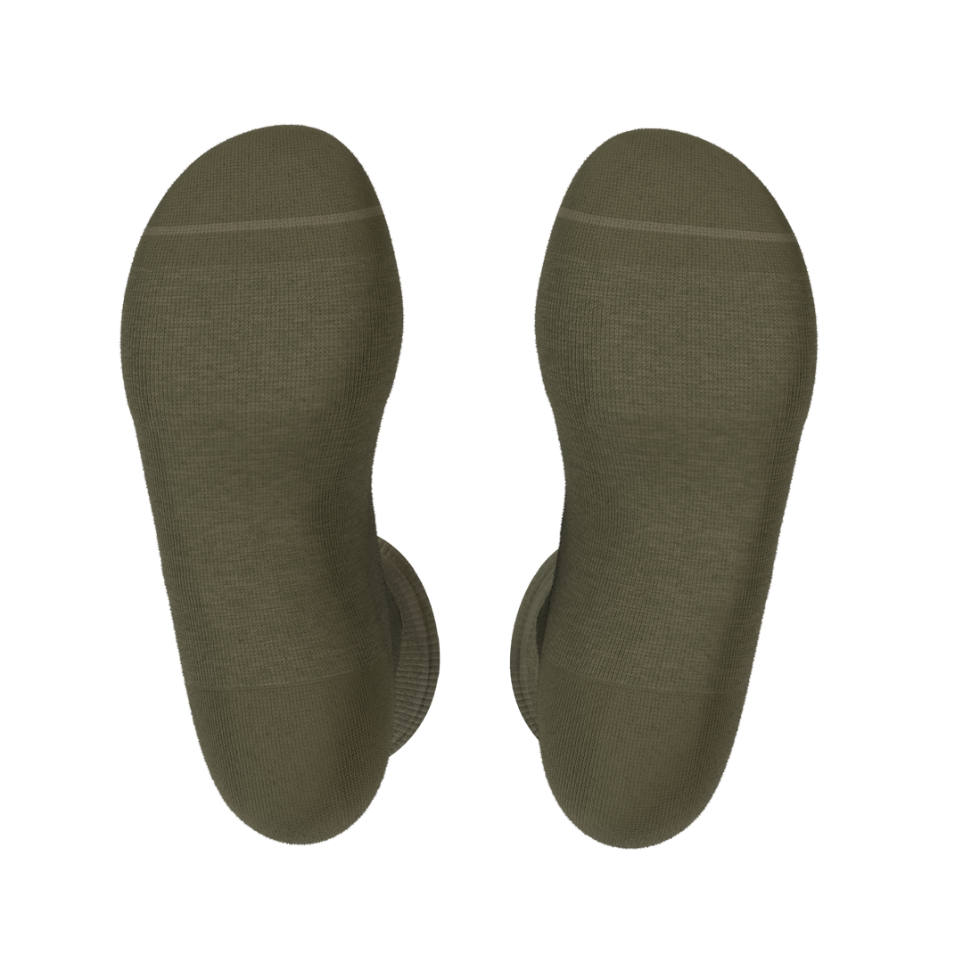 The Fields Of Green | Oil Green Heel Hammock™ Crew Socks