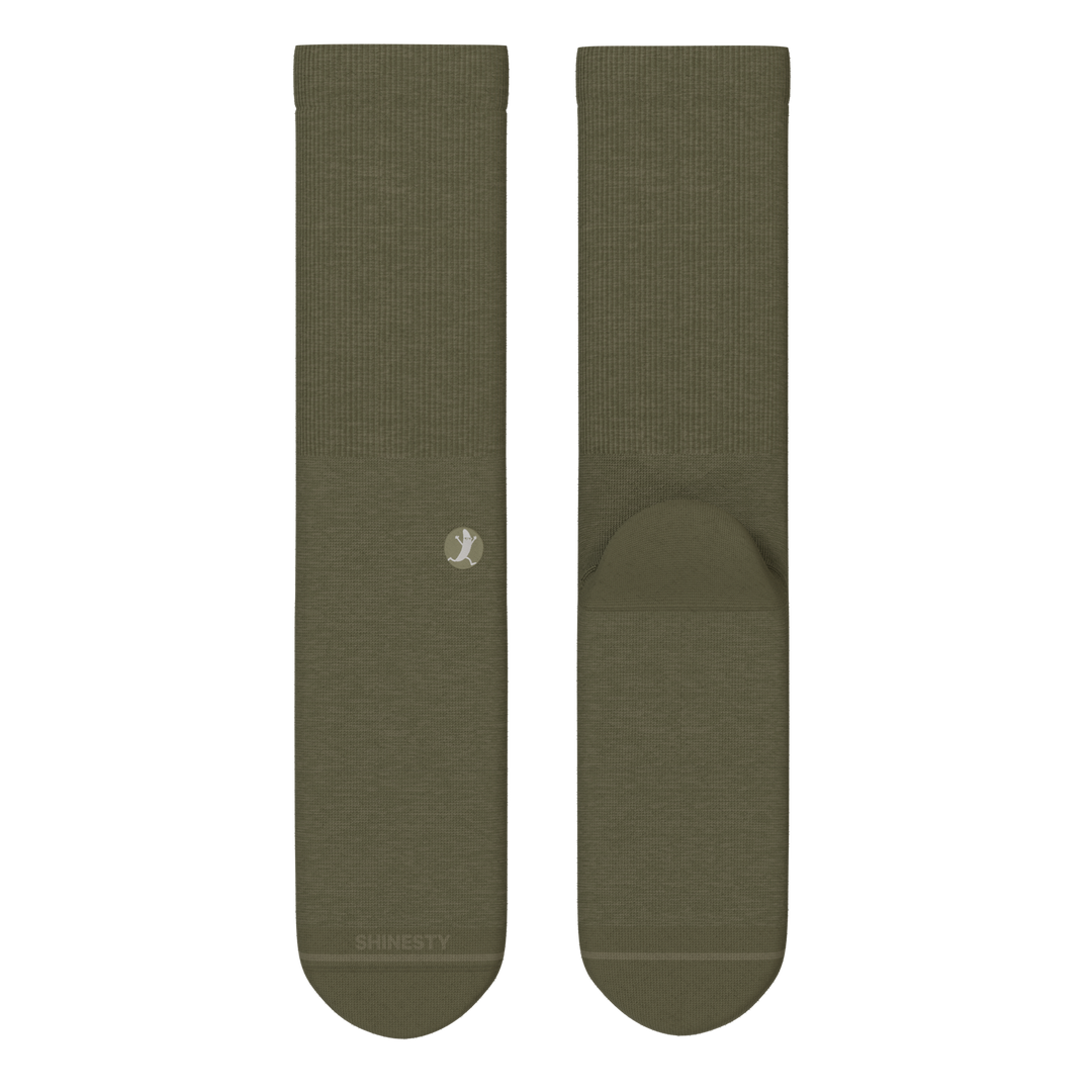 The Fields Of Green | Oil Green Heel Hammock™ Crew Socks