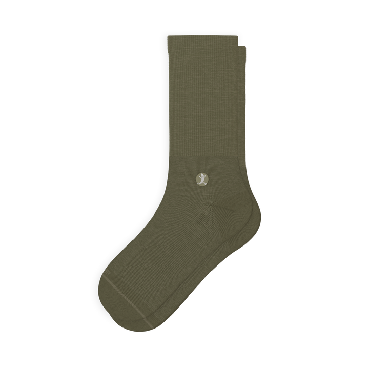 The Fields Of Green | Oil Green Heel Hammock™ Crew Socks