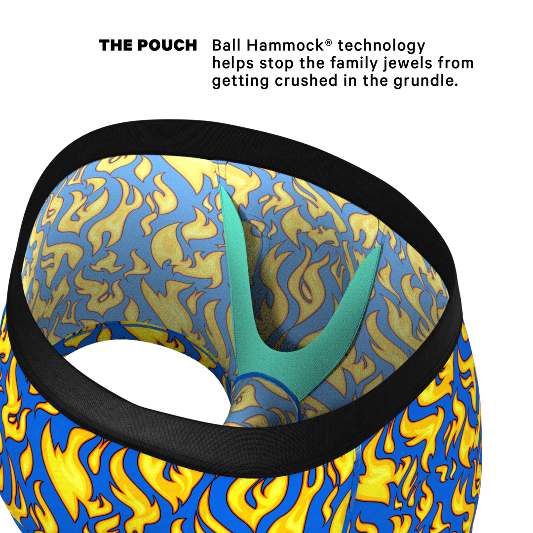 Shinesty "The Fire Crotch" Flames Ball Hammock® Pouch Trunks Underwear