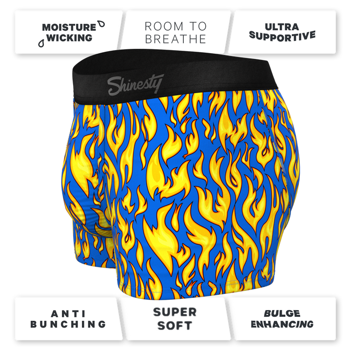 Shinesty "The Fire Crotch" Flames Ball Hammock® Pouch Trunks Underwear