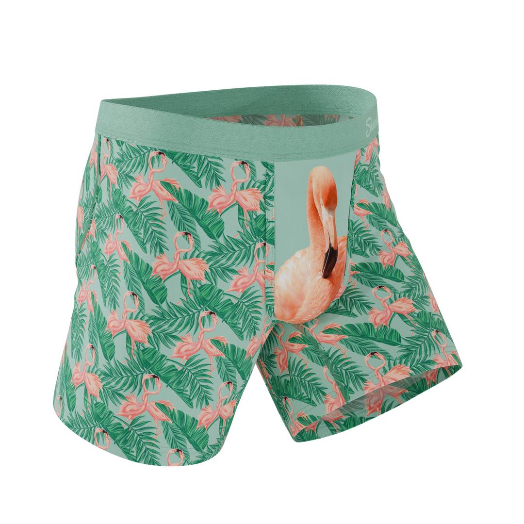 Shinesty The Flamboyance flamingo Ball Hammock pouch underwear – men's flamingo print boxer briefs