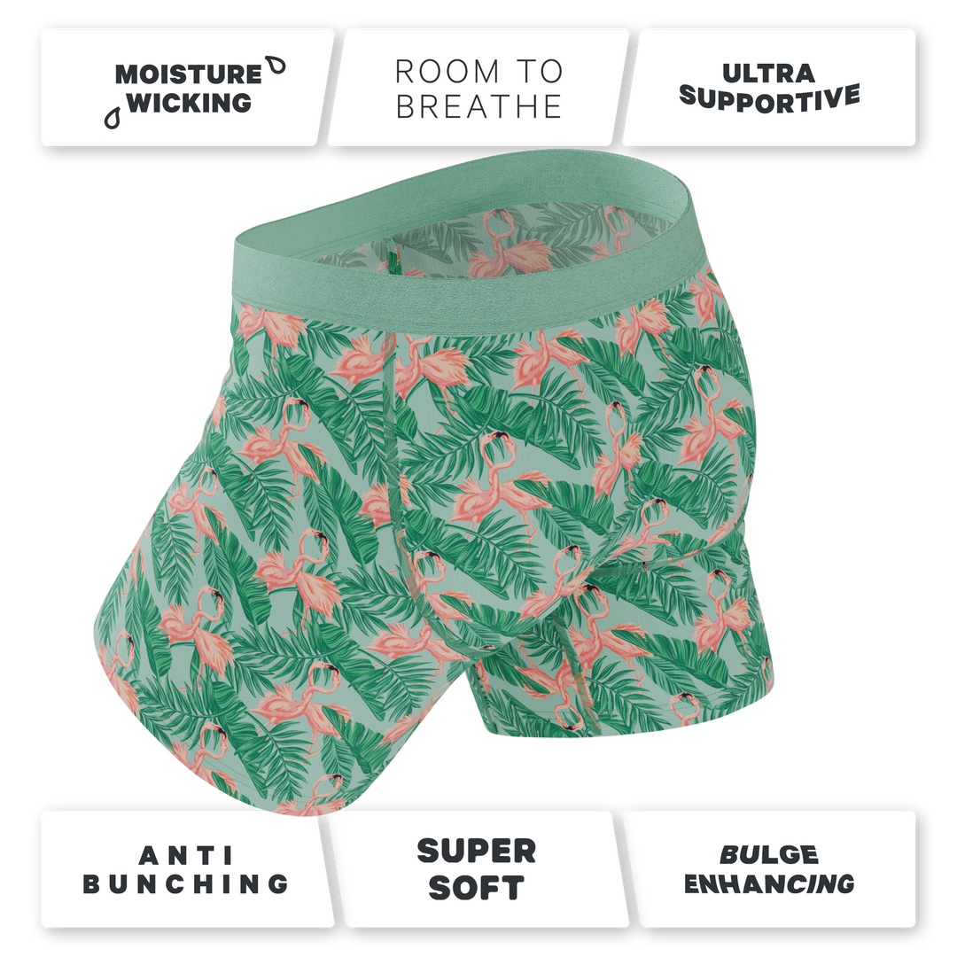 Shinesty The Flamboyance flamingo Ball Hammock pouch underwear – men's flamingo print boxer briefs